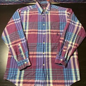 Nautica Men's Vibrant Plaid Button-Down Shirt